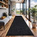 CAMILSON Indoor and Outdoor Runner Rug Dark Gray Black Solid Boho Woven Design by CAMILSONIndoorOutdoorAreaRugs