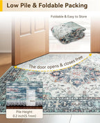 RELEANY Area Rugs Runner 3'x10' Washable Non-Slip, Floral Vintage Distress - Image 7