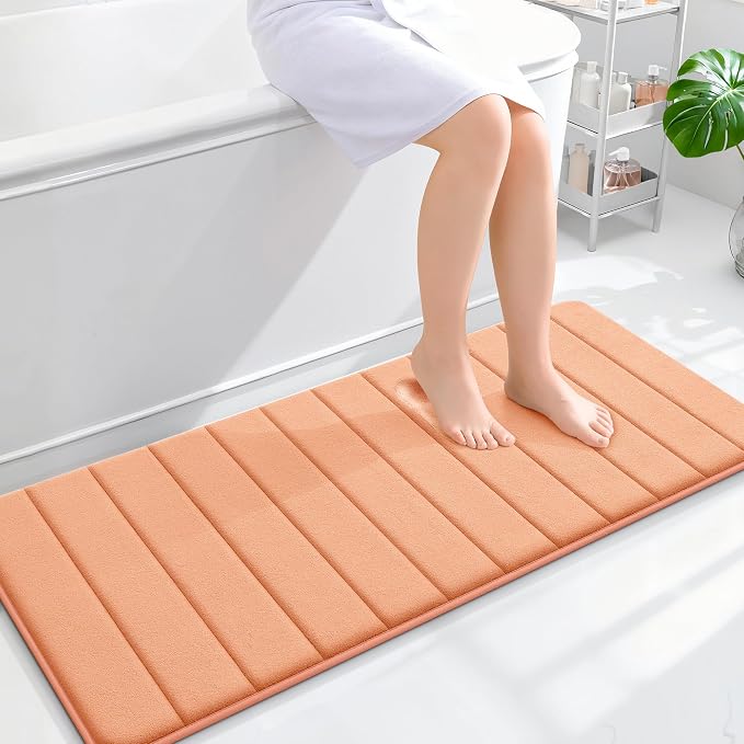 OLANLY Memory Foam Long Bathroom Rugs Runner 47x20, Super Soft Absorbent Bath by OLANLY