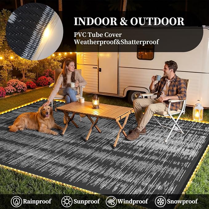MontVoo Outdoor Rug Waterproof 8x10 ft - Image 3