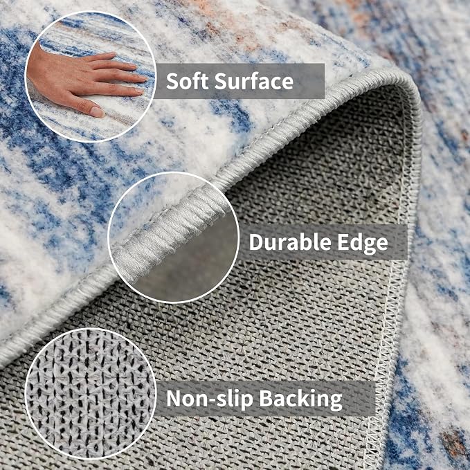 5x7 Area Rug for Living Room: Non-Slip Washable Rugs for Dining Room Bedroom - Image 5