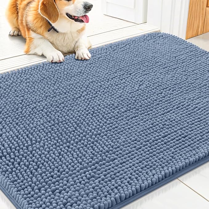 Smiry Dog Door Mat for Muddy Paws 30x20, Absorbent Dirt Trapper, Non-Slip by Smiry