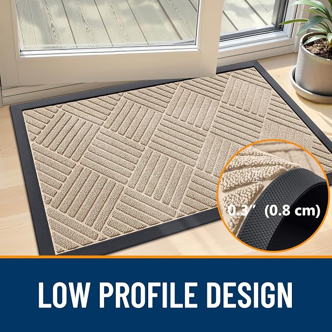 OLANLY Front Door Mat Outside Entrance 29.5x17, Heavy Duty Sturdy Natural - Image 5