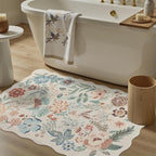DCX Beige Floral Rug 3x5, Washable Beige Rug - Image 2