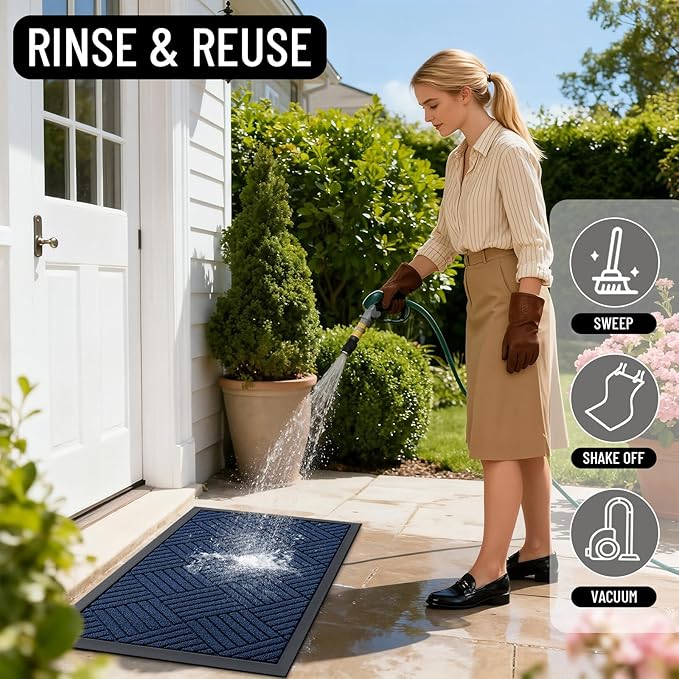 OLANLY Front Door Mat Outside Entrance 71x23, Heavy Duty Sturdy Natural Rubber - Image 7