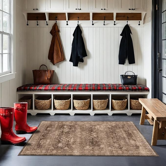 Boho Taupe Brown 3x5 Large Entryway Rug - Image 3