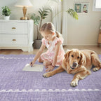 GarveeHome Scalloped Bow Rug for Living Room, Solid Purple Rug for Dorm - Image 8