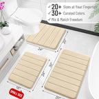 OLANLY Memory Foam Bath Mat 40x32, Super Soft Absorbent Bathroom Rugs, Quick Dry - Image 2