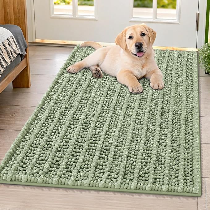 Smiry Dog Door Mat for Muddy Paws 40x32, Absorbent Dirt Trapper, Non-Slip by Smiry