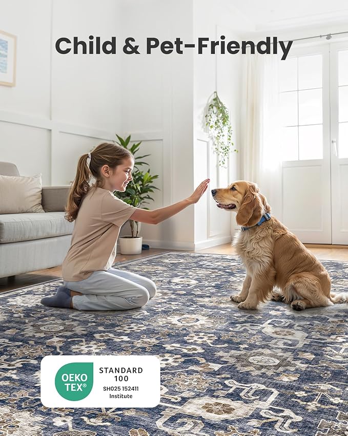 AMADA HOMEFURNISHING 2x3 Washable Area Rug, Low-Profile Entryway Rug - Image 5