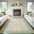 Rugxara Floral Rug for Living Room Bedroom, 4x6 Washable Rug, Large Non Slip by Rugxara