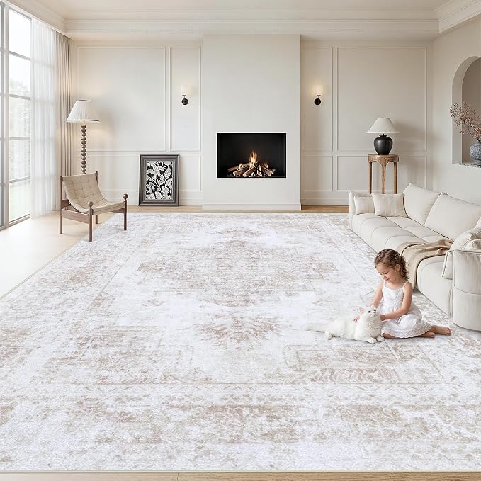 XLUEZ Area Rug 10x14 Living Room Rug, Machine Washable Vintage Distressed by XLUEZ