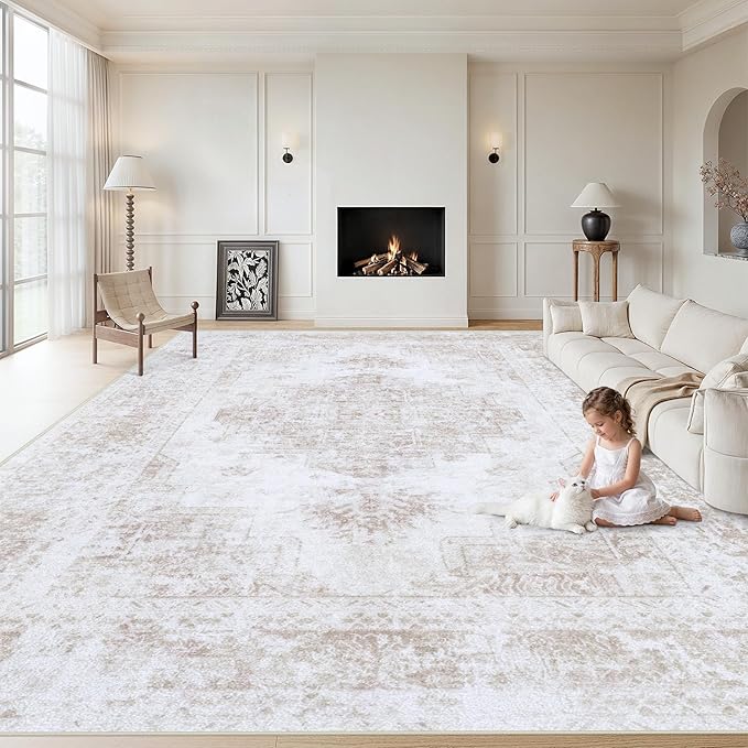 XLUEZ Area Rug 10x12 Living Room Rug, Machine Washable Vintage Distressed by XLUEZ