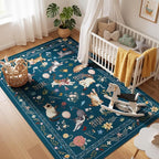 Unirea 3x5 Dark Blue Cat Area Rug - Image 6