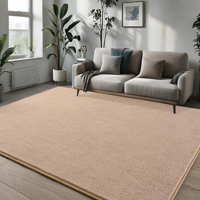 Pettop 4x6 ft Beige Area Rugs for Bedroom Living Room, Washable Memory Foam - Image 3