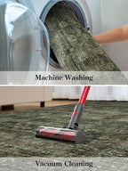 Moynesa Ultra-Thin Washable Teal Non Slip Bathroom Rug - Image 6