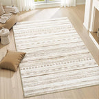 3x5 Area Rug Machine Washable Non Slip Rug Distressed Neutral Moroccan Boho Rug by Tchdio