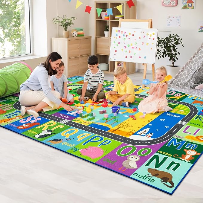 HOMORE Kids Educational Rug, 8x10 Kids Collection Area Rug by Homore