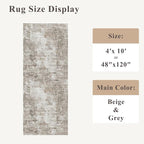4x10 ft Extra Wide Hallway Rug – Non-Slip Washable Rubber-Backed Large Carpet - Image 2