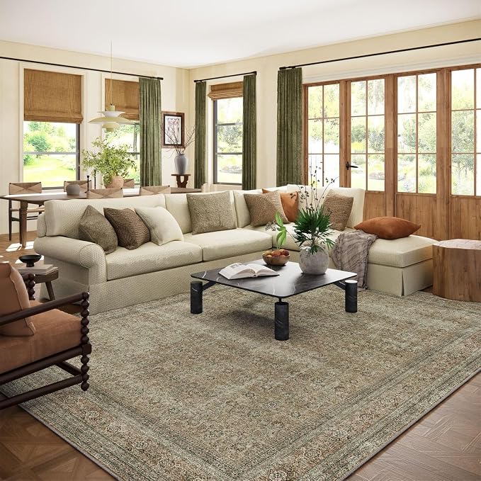 10x12 Area Rugs for Living room: Bedroom Rug Washable Vintage Stain Resistant by palohom