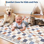 GarveeHome 4x6 Rug for Playroom Machine Washable Checkered Carpets for Bedroom - Image 5
