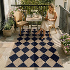 Lahome Colette Checkered Easy Jute Entry Rug, 3x5 Black Outdoor Patio Rug - Image 7