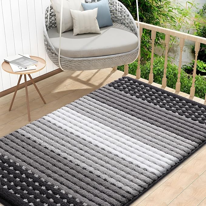 Kitinjoy Indoor Outdoor Door Mat, 48x32 Non-Slip Absorbent Dirt Trapper by Kitinjoy