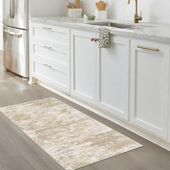Runners for Hallways Ultra Non-Slip 2x4 Washable Kitchen Rug Abstract Tear and - Image 8