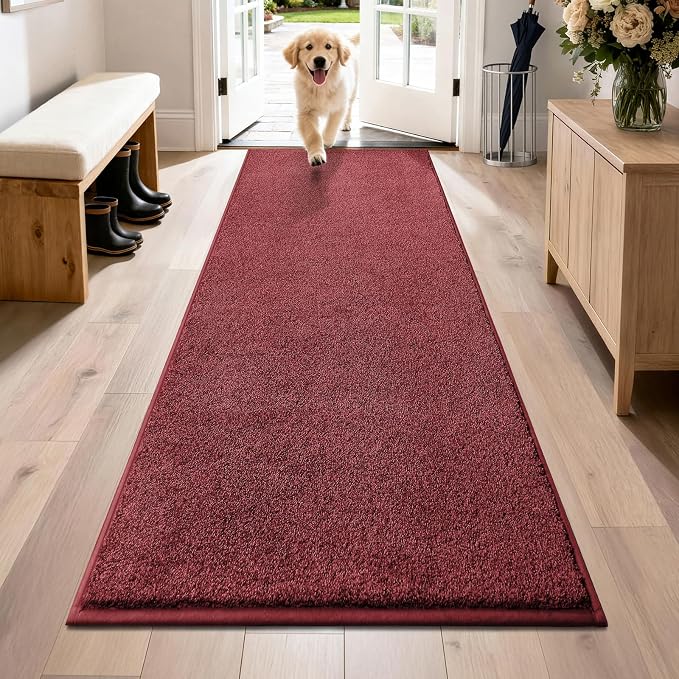 PURRUGS Dirt Trapping Door Mat 31.5" x 70", Non-Slip Machine Washable Entryway by PURRUGS