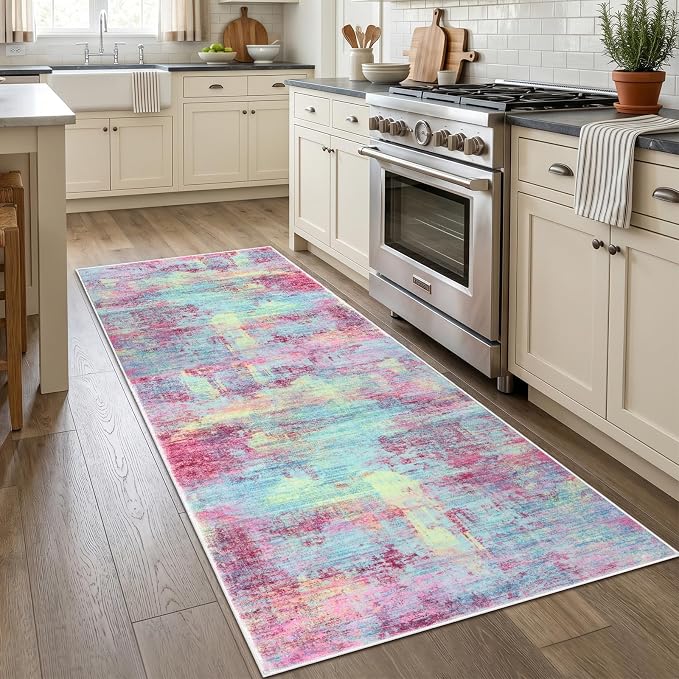IOHOUZE Abstract Runner Rug 3x7 Ft Washable Runners - Image 2