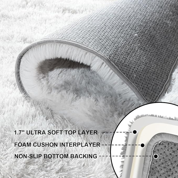 6x9 Area Rugs for Living Room, Large Fluffy Rugs for Bedroom, Fuzzy Shag Soft - Image 3