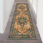 HEBE Hallway Runner Rug 2'x6' Washable Vintage Distressed Area Rugs Non Slip by HEBE