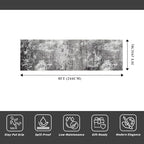 3x8 Washable Hallway Runner Non-Slip Abstract Modern Neutral Wide Carpet Runner - Image 2
