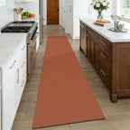 KOZYFLY Orange Runners Rugs for Hallway 2.5'x10', Washable Runner Rug, Woven - Image 2