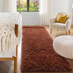 ONASAR Brown Runner Rugs for Bedroom Living Room, Fluffy 2x6 Bedside Hallway by ONASAR