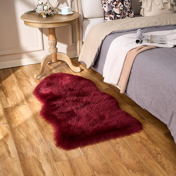 EasyJoy Ultra Soft Fluffy Shaggy Area Rug Faux Fur Rug Chair Cover Seat Pad - Image 6