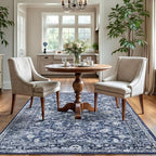 KILOCOCO Area Rug 4x6 Entryway Rug Washable Printed Vintage Floral Rubber - Image 8