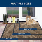 Smiry Front Door Mat Outside Entrance, Heavy Duty Sturdy Natural Rubber Doormat - Image 2