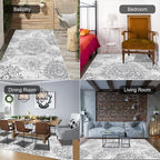 HEBE Area Rugs for Living Room 4'x6', Washable Non Slip Boho Bedroom Rug - Image 6