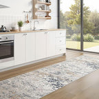 DMOYEST Washable Runner Rug for Hallway: 2.6x8 Neutral Modern Abstract Low Pile - Image 3