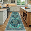 RELEANY Area Rugs Runner 3'x9' Washable Non-Slip, Floral Vintage Distress by RELEANY