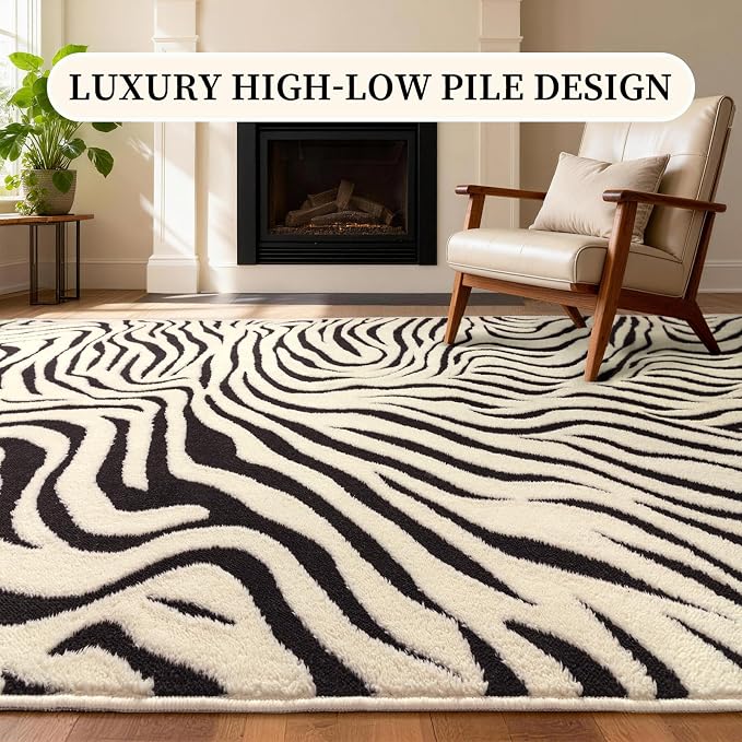 YIHOUSE 2×3 Ft Entryway Rugs: Washable Zebra Striped Small Rug - Image 4