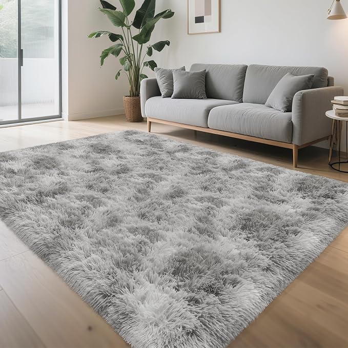 5x8 Ft Light Grey Large Area Rugs by TENNOLA