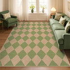 Lahome Colette Checkered Washable Rugs 5x7, Farmhouse Non Slip Non Shedding - Image 3