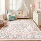 CAPALOCA Machine Washable Rugs Nursery Rug Sq8ft Cute Girl Non Slip Low Pile by CAPALOCA