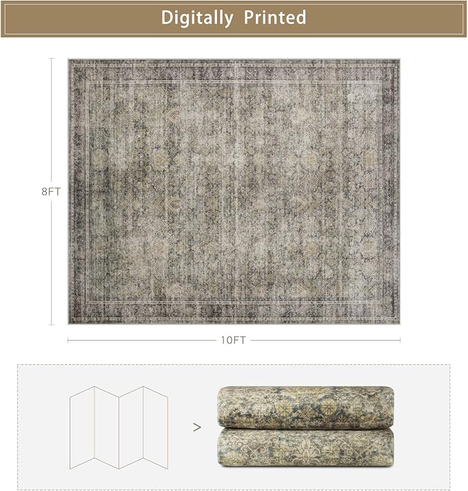 Srugn Washable Rugs 8x10 Area Rugs - Image 2