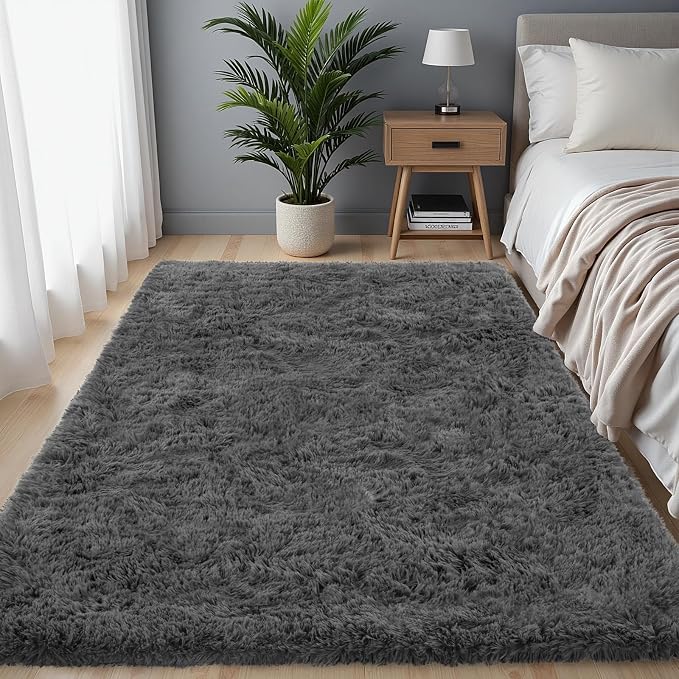 4x6 Area Rug for Living Room, Ultra Soft Fluffy Shag Rugs for Bedroom, Non-Slip - Image 2