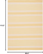SAFAVIEH Courtyard Collection 6'7" x 9'6" Gold/Beige CY6062 Stripe Indoor/ - Image 3
