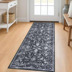 KILOCOCO Washable Runner 2x5 Rug Runner Printed Vintage Floral Kitchen Runners by Kilococo