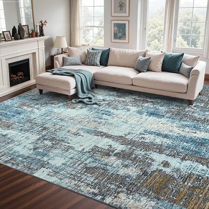 6x9 Ft Area Rugs for Living Room, Soft Non-Slip Washable Rugs Modern Abstract - Image 3
